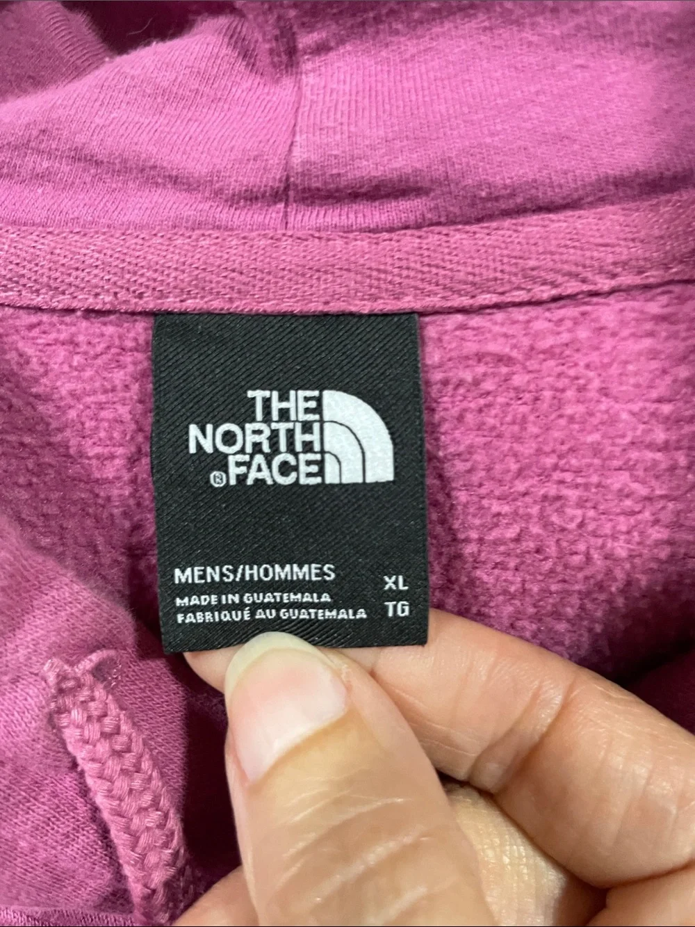 The North Face Men’s Crewneck Hoodie in Deep Pink